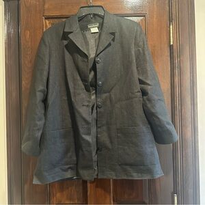 Black oversized linen blazer​​​